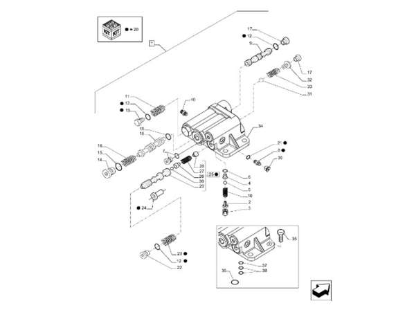 47552380 - Conjunto Válvula Levantador do Hidráulico Aplicação: New Holland